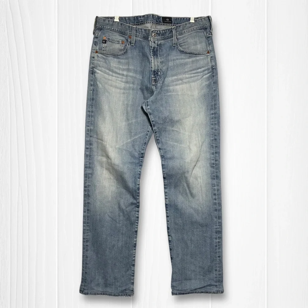 AG Graduate Tailored Leg Denim Jeans‎ Mens 36x34 Light Wash Blue